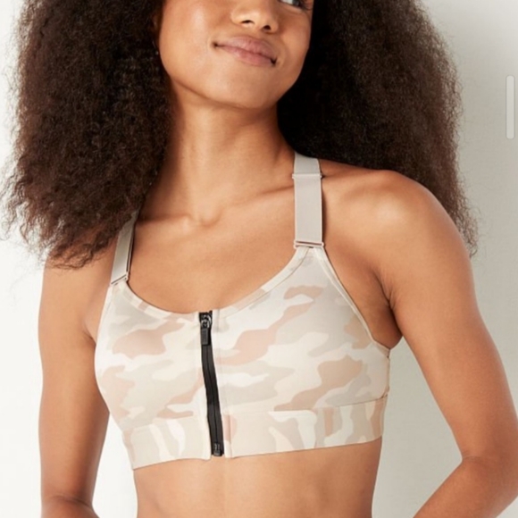 Victoria Secret PINK Active Ultimate High Impact Zip Front Sports Bra Medium DD - Picture 1 of 12